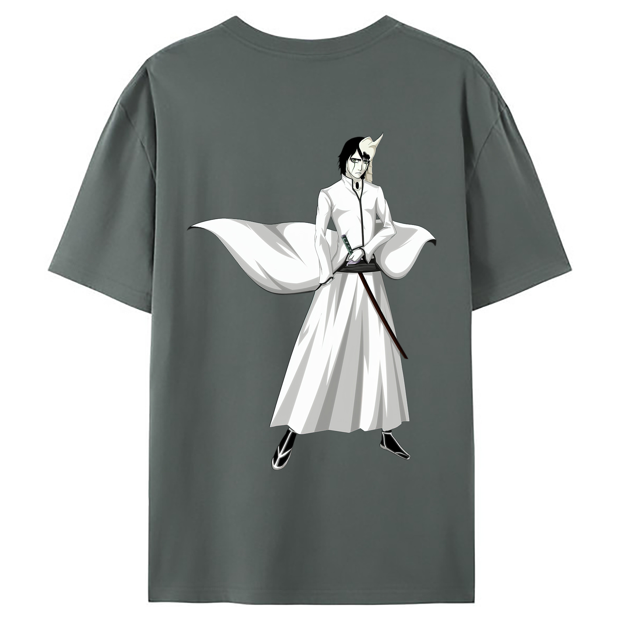 （画像用） ブリーチ ウルキオラ·シファー BLEACH Ulquiorra cifer 綿100％ メンズ半袖Tシャツ（バックプリント） 通気性